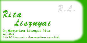 rita lisznyai business card